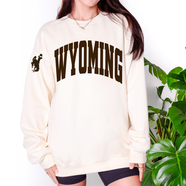 Off White Soft Style/ Brown Varsity WYOMING