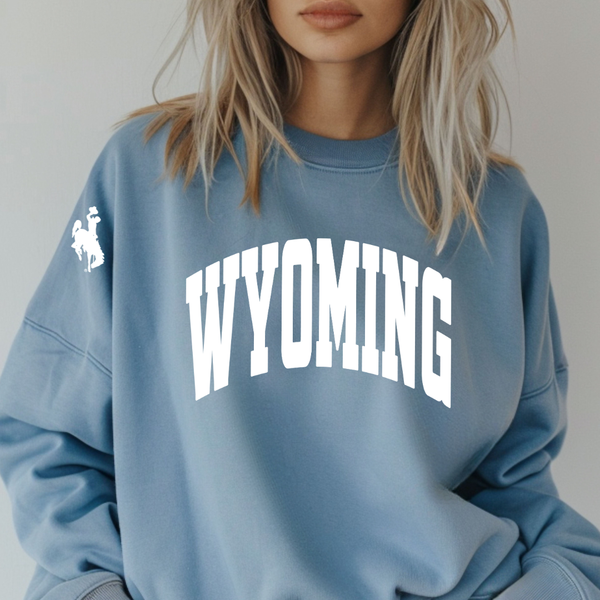 Stone Blue Soft Style/ White Varsity WYOMING