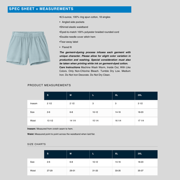 Vintage White/Steamboat Bella Canvas Shorts