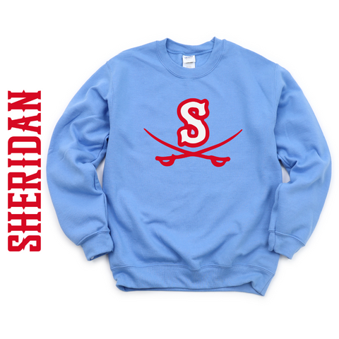 Crewneck Baby Blue Sheridan Baseball Sweatshirt
