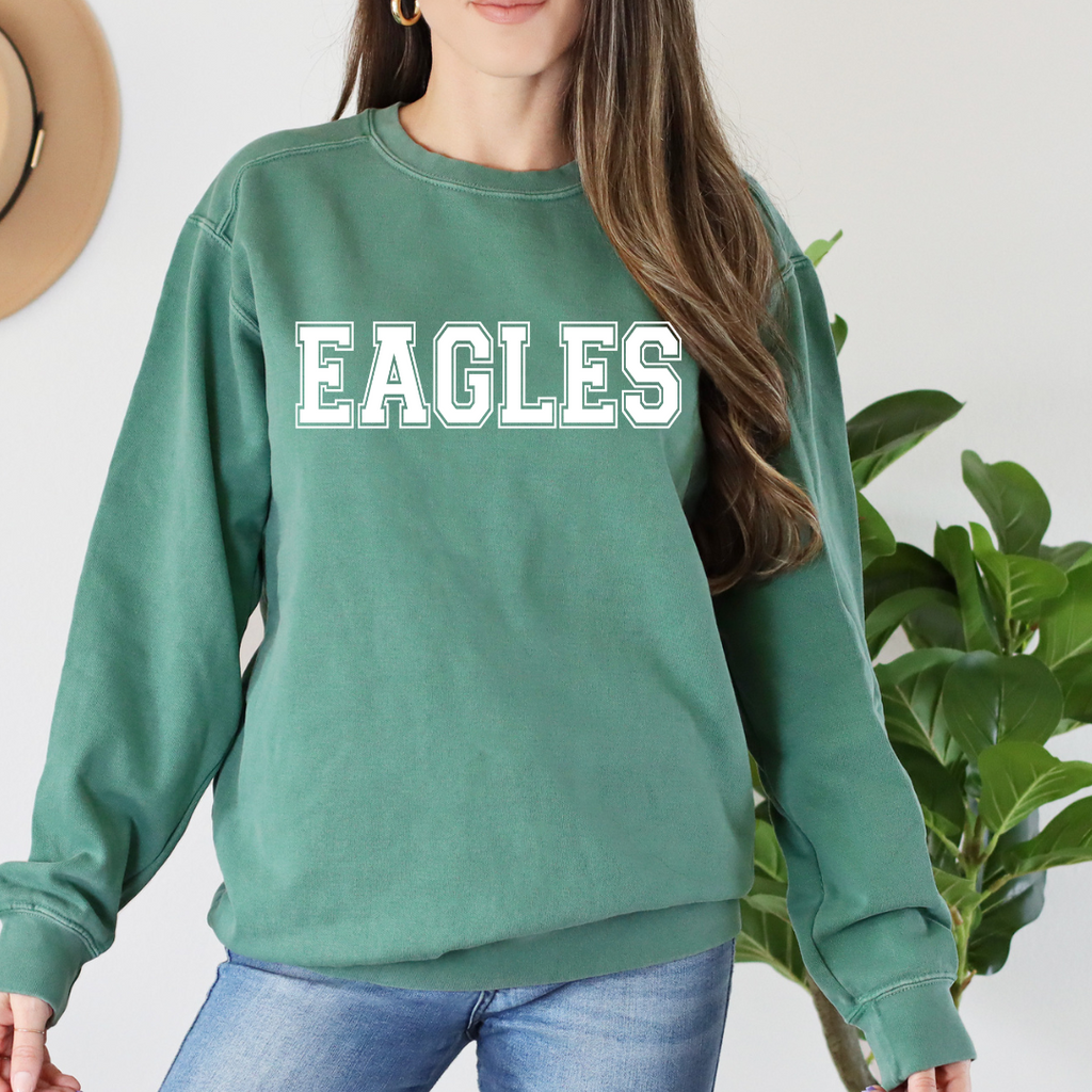Garment Washed Comfort Colors EAGLES Crewneck Sweatshirt The