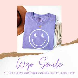 Short Sleeve Violet Wyo Smile Garment Washed Comfort Colors Tee