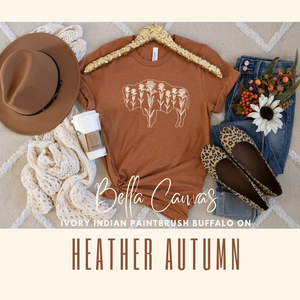 Heather Autumn/ Paintbrush Buffalo Bella Canvas T-Shirt