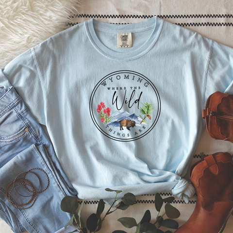 Chambray Wild Things Garment Washed Comfort Colors Tee